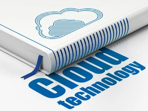 Cloud networking concept: book Cloud, Cloud Technology on white background イラスト素材