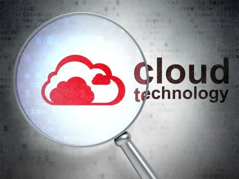 Cloud networking concept: Cloud and Cloud Technology with optical glass Stock Illustration