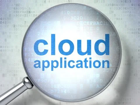 Cloud networking concept: Cloud Application with optical glass Stock Illustration