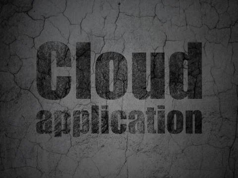 Cloud networking concept: Cloud Application on grunge wall background Stock Illustration
