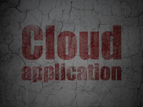Cloud networking concept: Cloud Application on grunge wall background Stock Illustration