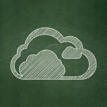 Cloud networking concept: Cloud on chalkboard background 스톡 일러스트