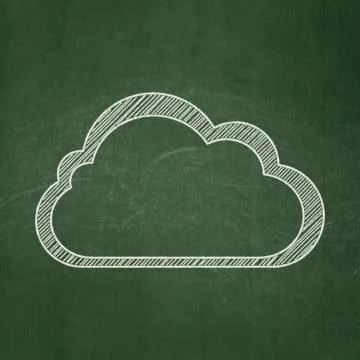 Cloud networking concept: Cloud on chalkboard background 스톡 일러스트