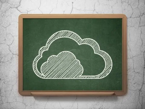 Cloud networking concept: Cloud on chalkboard background Illustrazione stock