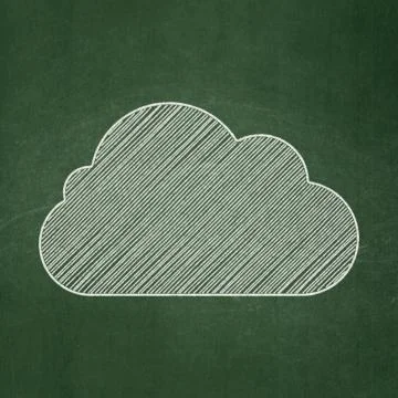 Cloud networking concept: Cloud on chalkboard background 스톡 일러스트