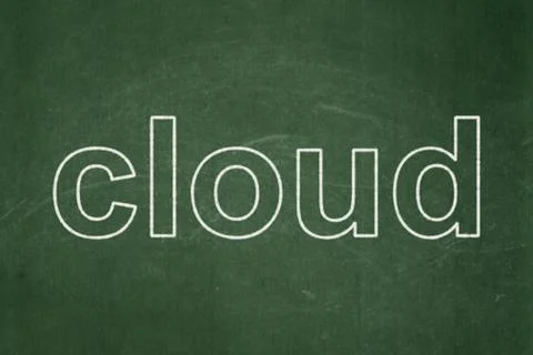 Cloud networking concept: Cloud on chalkboard background Illustrazione stock