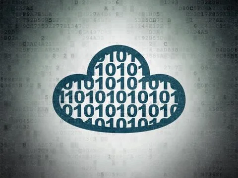 Cloud networking concept: Cloud With Code on Digital Paper background イラスト素材