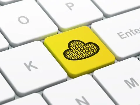 Cloud networking concept: Cloud With Code on computer keyboard background Stock Illustration