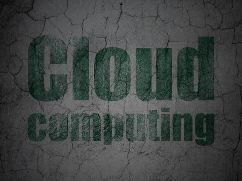 Cloud networking concept: Cloud Computing on grunge wall background Illustrazione stock