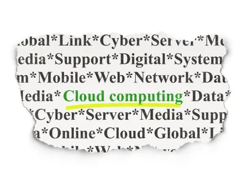 Cloud networking concept: Cloud Computing on Paper background Stock Illustration