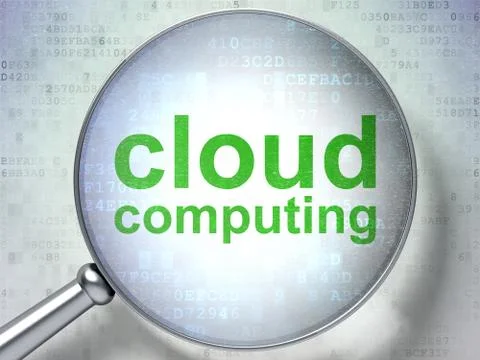 Cloud networking concept: Cloud Computing with optical glass 库存插图