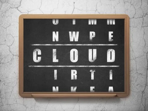 Cloud networking concept: Cloud in Crossword Puzzle Stock Illustration