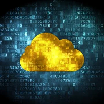 Cloud networking concept: Cloud on digital background Stock Illustration