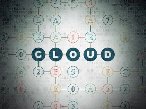 Cloud networking concept: Cloud on Digital Paper background Illustrazione stock