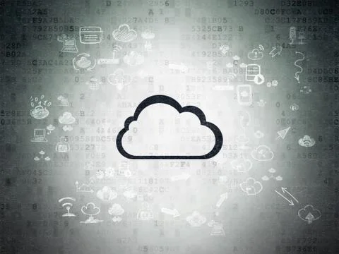 Cloud networking concept: Cloud on Digital Paper background 库存插图