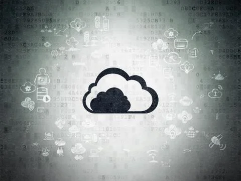 Cloud networking concept: Cloud on Digital Paper background Illustrazione stock