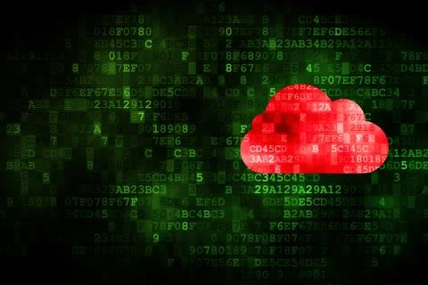 Cloud networking concept: Cloud on digital background Stock Illustration