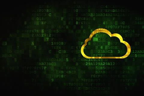 Cloud networking concept: Cloud on digital background Stock Illustration