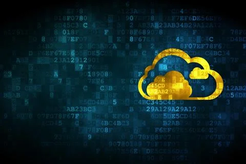 Cloud networking concept: Cloud on digital background Stock Illustration