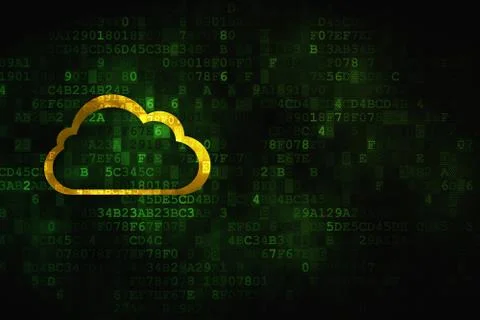 Cloud networking concept: Cloud on digital background イラスト素材