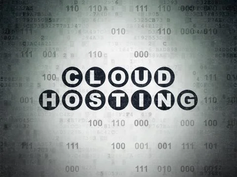 Cloud networking concept: Cloud Hosting on Digital Paper background 스톡 일러스트