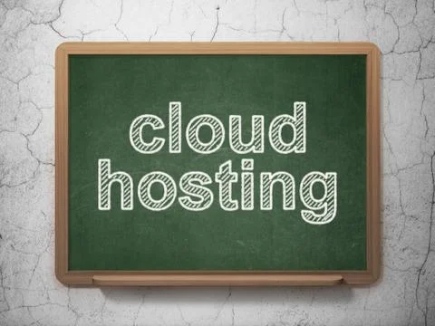Cloud networking concept: Cloud Hosting on chalkboard background Stockillustratie