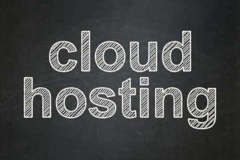 Cloud networking concept: Cloud Hosting on chalkboard background イラスト素材