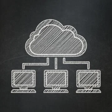 Cloud networking concept: Cloud Network on chalkboard background Illustrazione stock