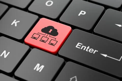 Cloud networking concept: Cloud Network on computer keyboard Illustrazione stock