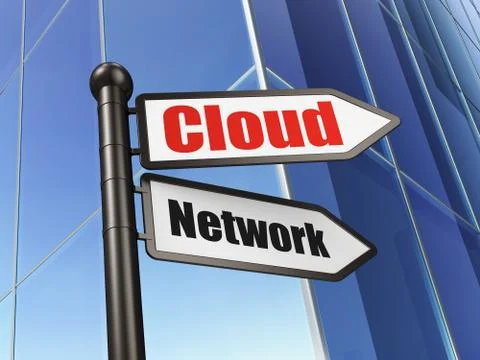 Cloud networking concept: Cloud Network on Building background Ilustración de archivo