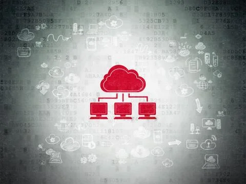 Cloud networking concept: Cloud Network on Digital Paper background Stock Illustration