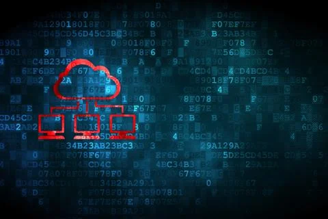 Cloud networking concept: Cloud Network on digital background Stock Illustration
