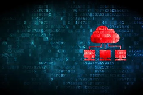 Cloud networking concept: Cloud Network on digital background Stock Illustration