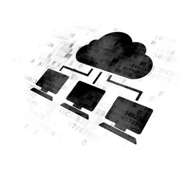 Cloud networking concept: Cloud Network on Digital background Stock Illustration