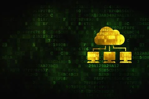 Cloud networking concept: Cloud Network on digital background Illustrazione stock