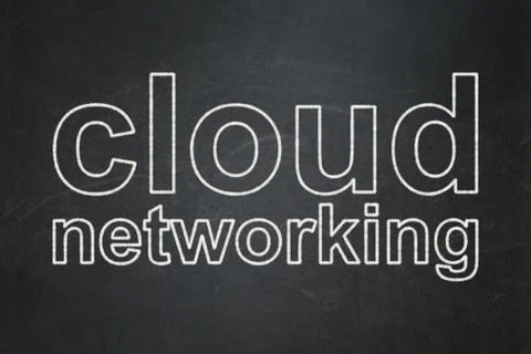 Cloud networking concept: Cloud Networking on chalkboard background 스톡 일러스트