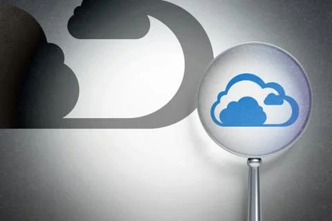 Cloud networking concept:  Cloud with optical glass on digital background Illustrazione stock