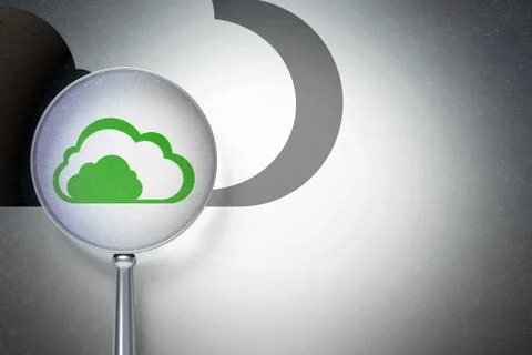 Cloud networking concept:  Cloud with optical glass on digital background Illustrazione stock