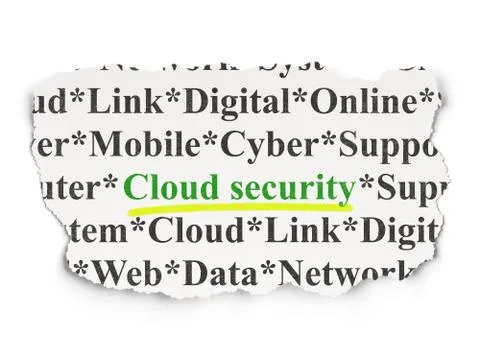Cloud networking concept: Cloud Security on Paper background Stock Illustration