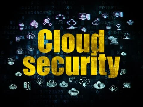 Cloud networking concept: Cloud Security on Digital background Stock Illustration