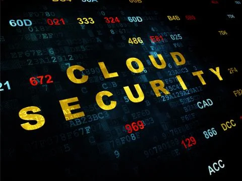 Cloud networking concept: Cloud Security on Digital background Illustrazione stock