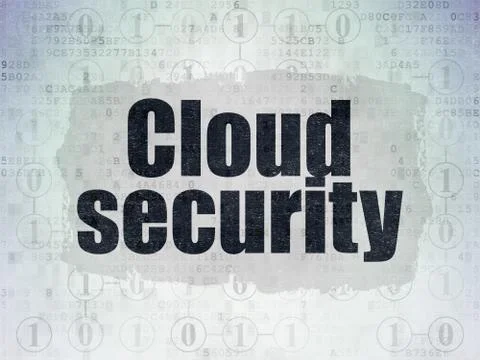Cloud networking concept: Cloud Security on Digital Data Paper background Stock Illustration
