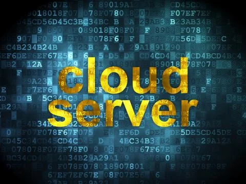 Cloud networking concept: Cloud Server on digital background Stock Illustration