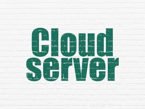 Cloud networking concept: Cloud Server on wall background 스톡 일러스트