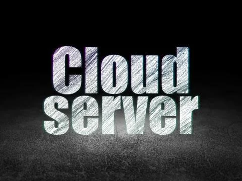 Cloud networking concept: Cloud Server in grunge dark room 스톡 일러스트