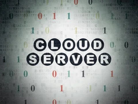 Cloud networking concept: Cloud Server on Digital Data Paper background Stock Illustration