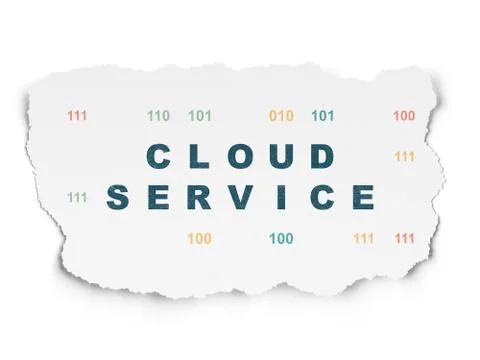 Cloud networking concept: Cloud Service on Torn Paper background 스톡 일러스트