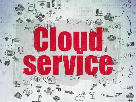 Cloud networking concept: Cloud Service on Digital Paper background Stock Illustration