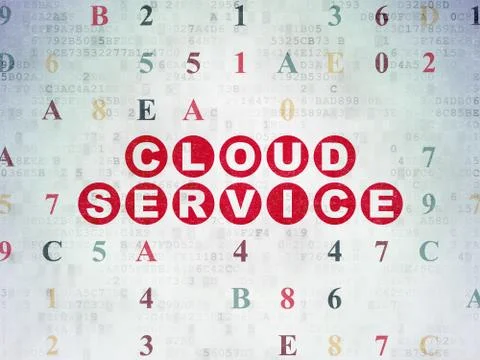 Cloud networking concept: Cloud Service on Digital Data Paper background 스톡 일러스트