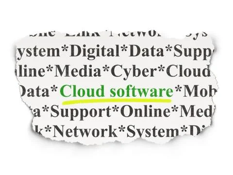Cloud networking concept: Cloud Software on Paper background 스톡 일러스트